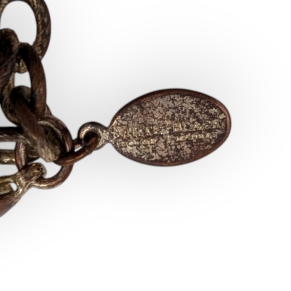 White House Black Market Gold Black Teal Statement Necklace - Picture 11 of 12